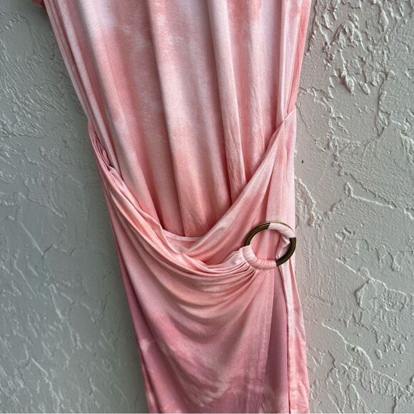FREE PEOPLE Dress Women Small Alyssa Wrap Maxi Boho Tie Dye Ring Detail Casual - Picture 6 of 12